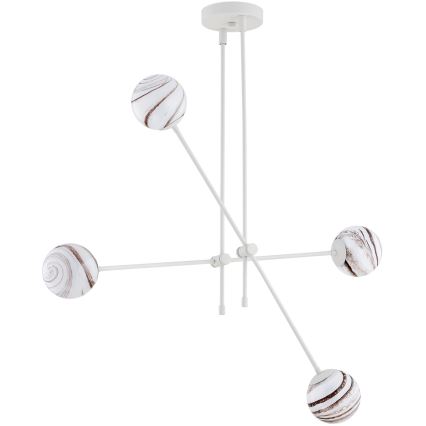 Argon 1841 - Lestenec na drogu ABSOS 4xE14/7W/230V alabaster bela