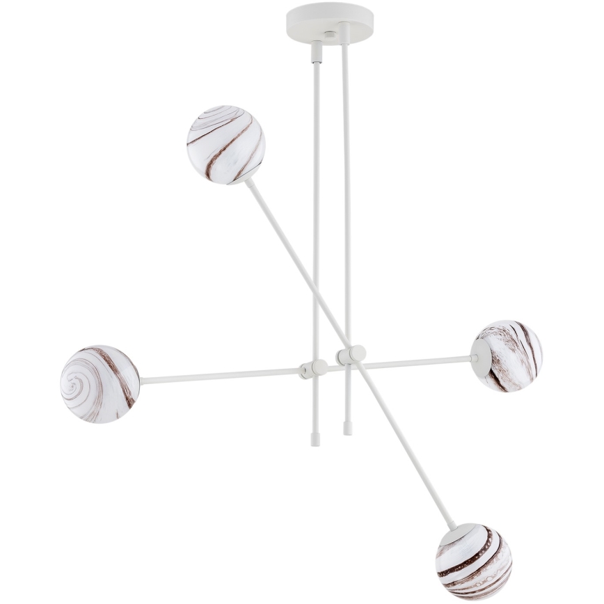 Argon 1841 - Lestenec na drogu ABSOS 4xE14/7W/230V alabaster bela