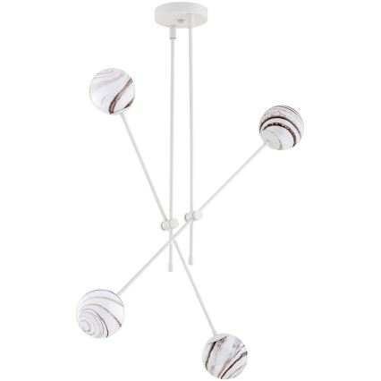 Argon 1841 - Lestenec na drogu ABSOS 4xE14/7W/230V alabaster bela