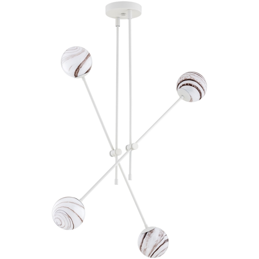 Argon 1841 - Lestenec na drogu ABSOS 4xE14/7W/230V alabaster bela