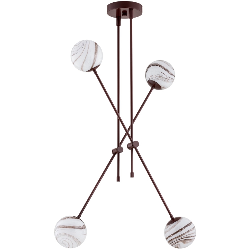 Argon 1842 - Lestenec na drogu ABSOS 4xE14/7W/230V alabaster rjava