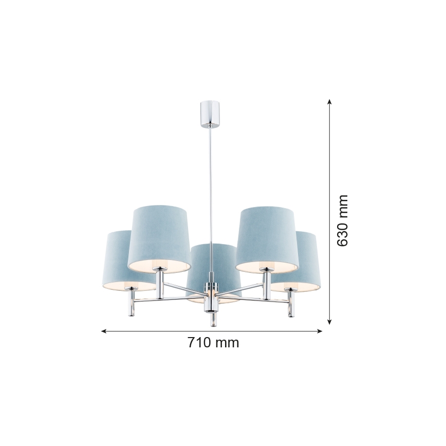 Argon 2076 - Lestenec na drogu BOLZANO 5xE27/15W/230V siv