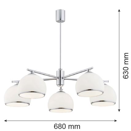 Argon 2087 - Lestenec na drogu MARBELLA 5xE27/15W/230V sijajni krom