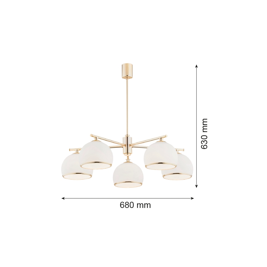Argon 2088 - Lestenec na drogu MARBELLA 5xE27/15W/230V medenina