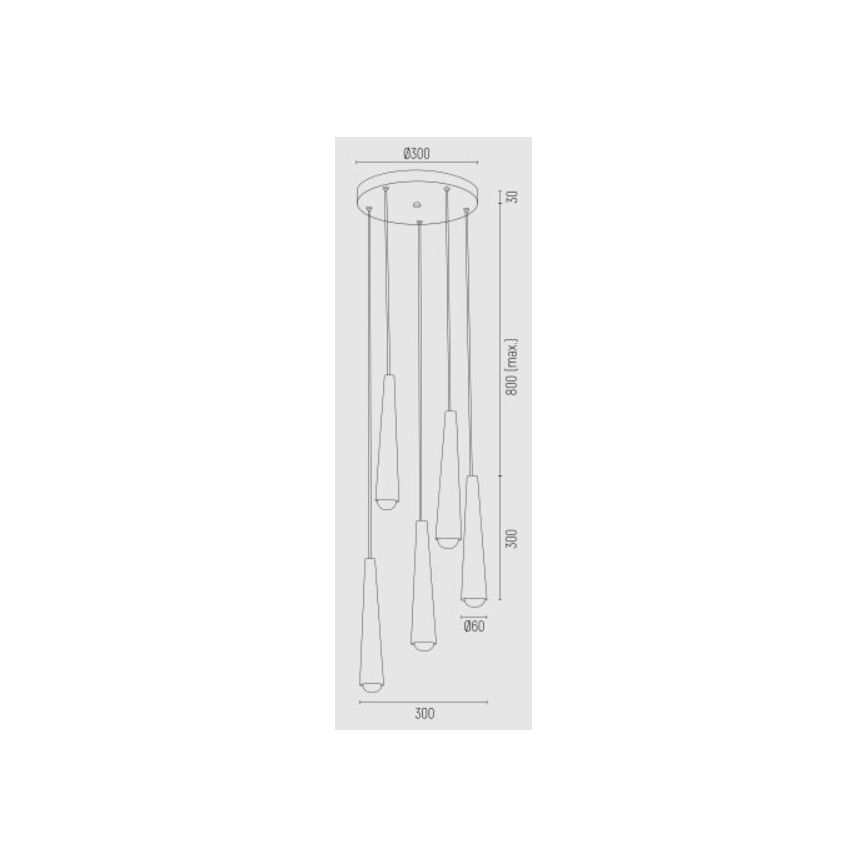 Argon 2103 - Lestenec na vrvici HOLLYWOOD 5xE14/7W/230V črn