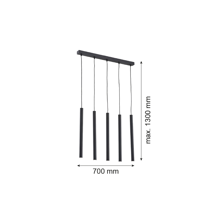 Argon 2137 - Lestenec na vrvici ETNA 5xG9/6W/230V črna