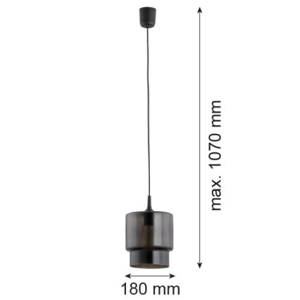 Argon 3270 - Lestenec na vrvici NEWA 1xE27/15W/230V črna