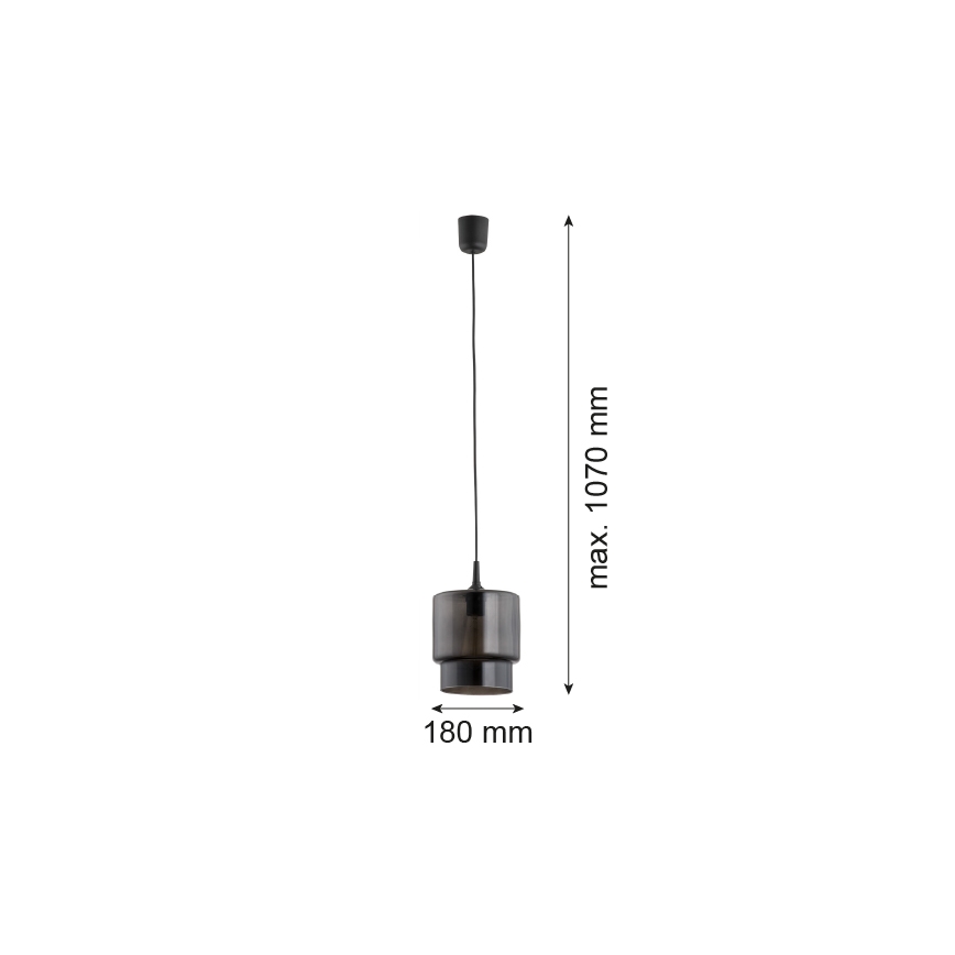 Argon 3270 - Lestenec na vrvici NEWA 1xE27/15W/230V črna