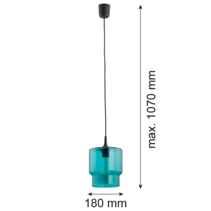 Argon 3271 - Lestenec na vrvici NEWA 1xE27/15W/230V turkizna