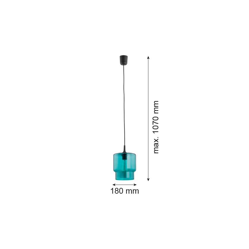 Argon 3271 - Lestenec na vrvici NEWA 1xE27/15W/230V turkizna