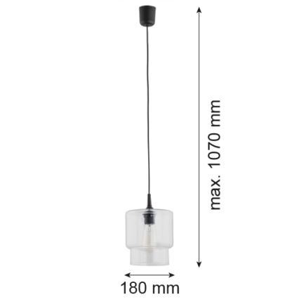 Argon 3275 - Lestenec na vrvici NEWA 1xE27/15W/230V prozorna