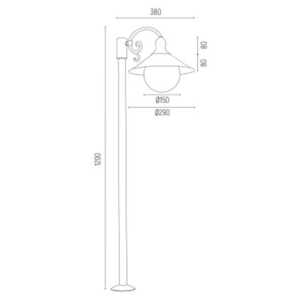 Argon 3284 - Zunanja svetilka ERBA BIS 1xE27/15W/230V