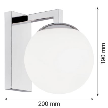 Argon 3735 - Stenska svetilka ASPEN 1xE27/15W/230V sijajni krom