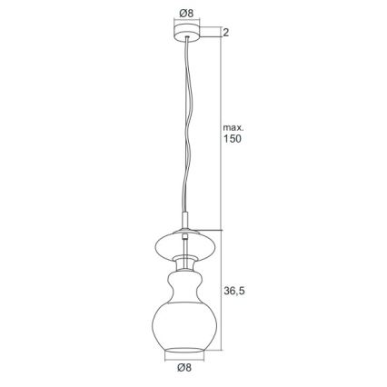 Argon 3800 - LED Lestenec na vrvici MODENA LED/8W/230V