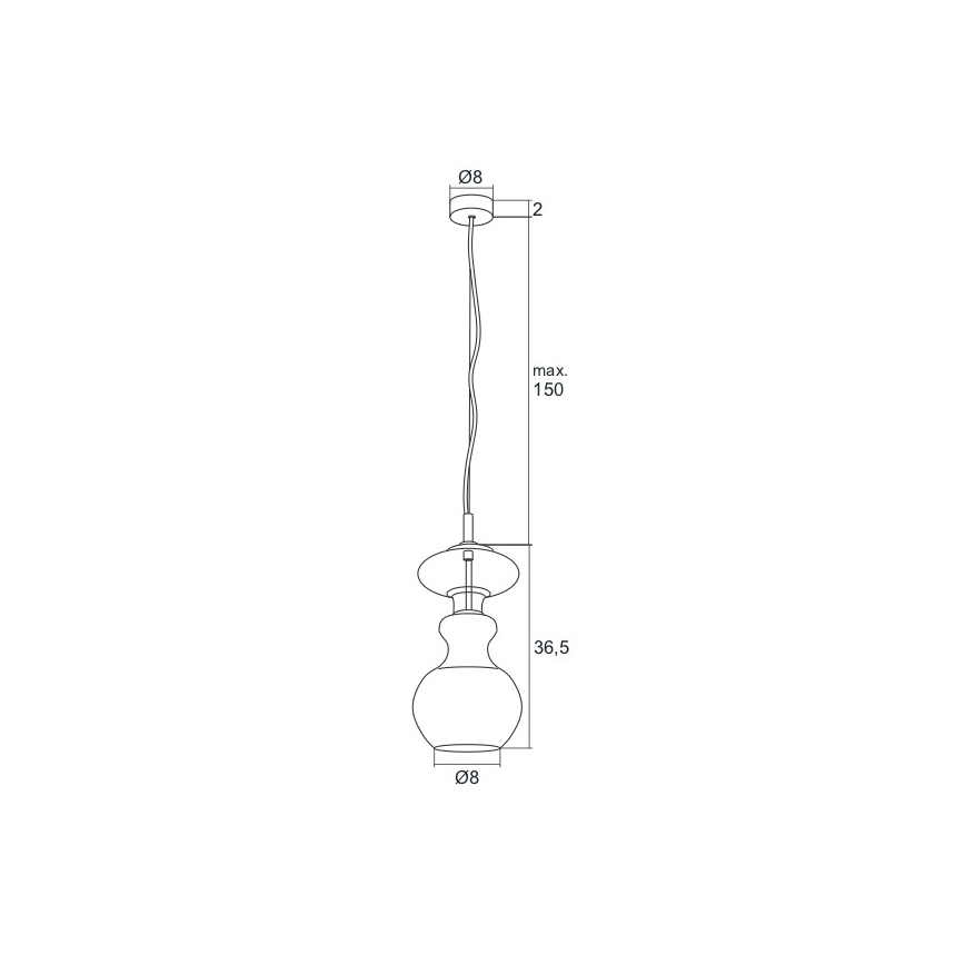 Argon 3800 - LED Lestenec na vrvici MODENA LED/8W/230V