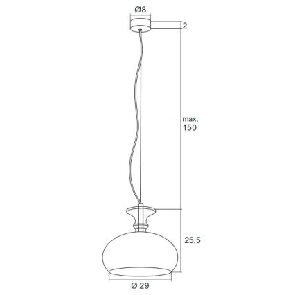 Argon 3805 - LED Lestenec na vrvici GROSSETO LED/8W/230V