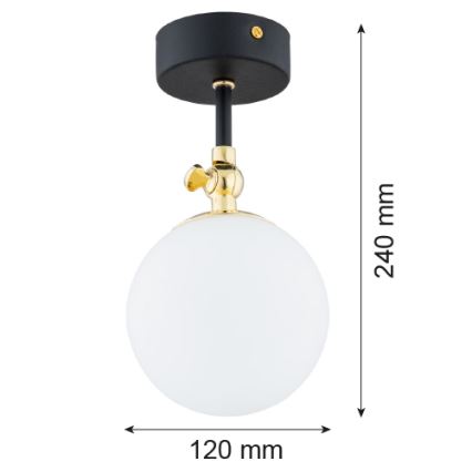 Argon 4003 - Kopalniški nadgradni lestenec LATINA 1xE14/7W/230V IP44 črna/medenina