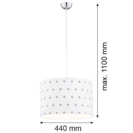 Argon 4133 - Lestenec na vrvici MAGIC 1xE27/15W/230V bela