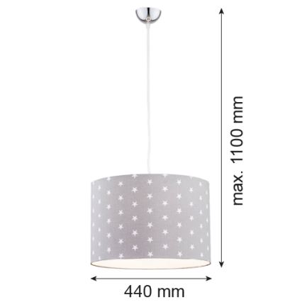 Argon 4134 - Lestenec na vrvici MAGIC 1xE27/15W/230V siv/bela