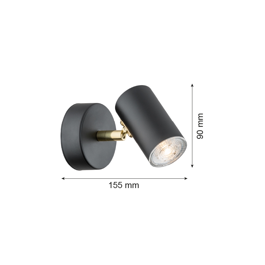 Argon 4210 - Stropni reflektor LAGOS 1xGU10/5W/230V črna/medenina