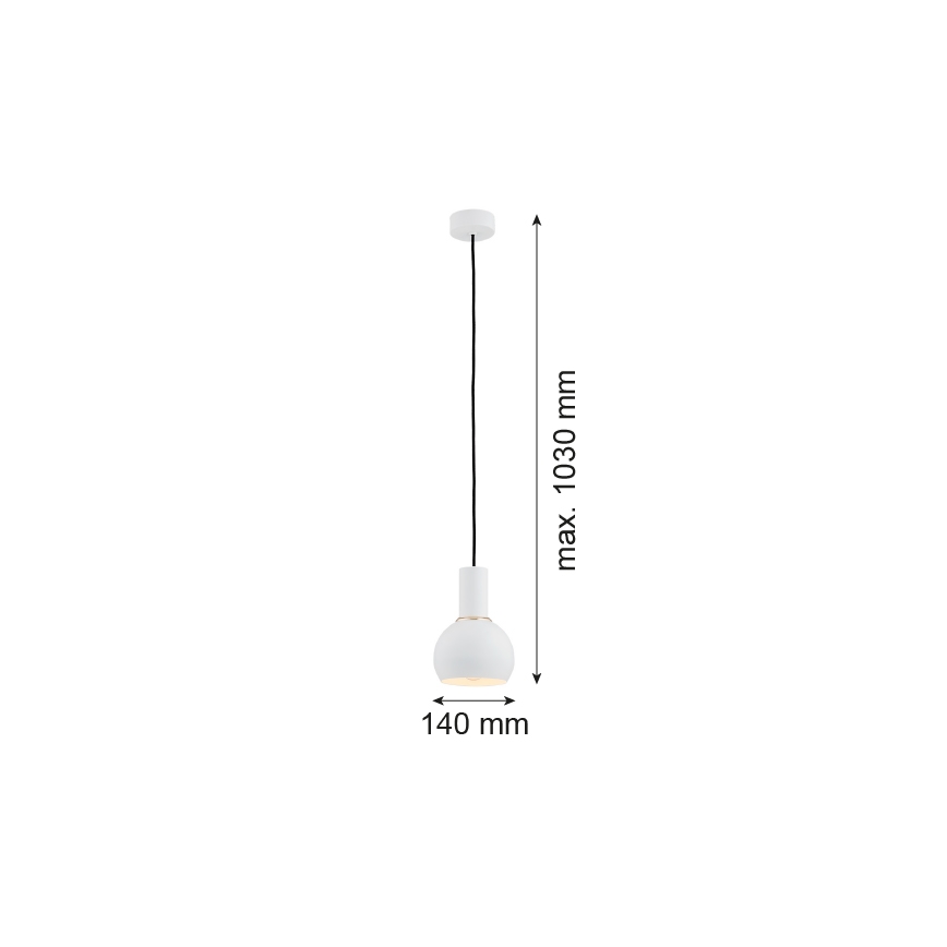 Argon 4215 - Lestenec na vrvici SINES 1xE27/15W/230V pr. 14 cm bela