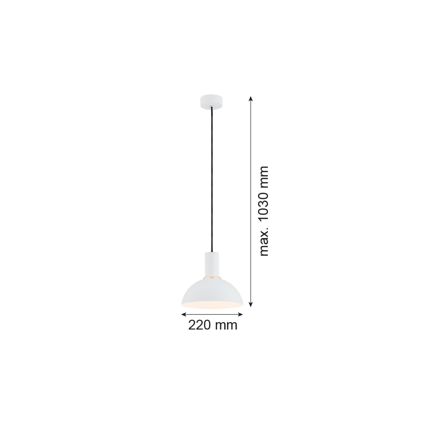 Argon 4220 - Lestenec na vrvici SINES 1xE27/15W/230V pr. 28 cm bela