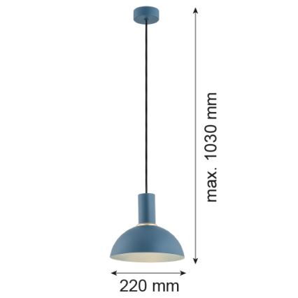 Argon 4221 - Lestenec na vrvici SINES 1xE27/15W/230V pr. 28 cm modra