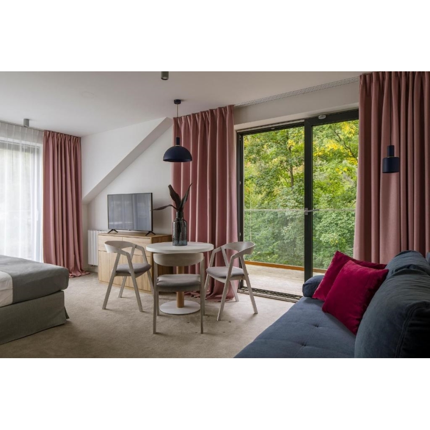 Argon 4222 - Lestenec na vrvici SINES 1xE27/15W/230V pr. 28 cm črna
