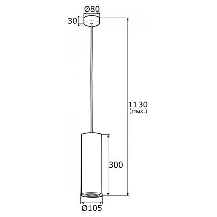 Argon 4246 - Lestenec na vrvici LINEA 1xE27/15W/230V medenina/črna