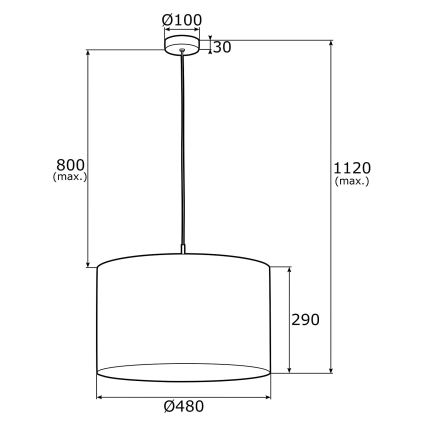 Argon 4285 - Lestenec na vrvici KASER 1xE27/15W/230V siva/bela/medenina