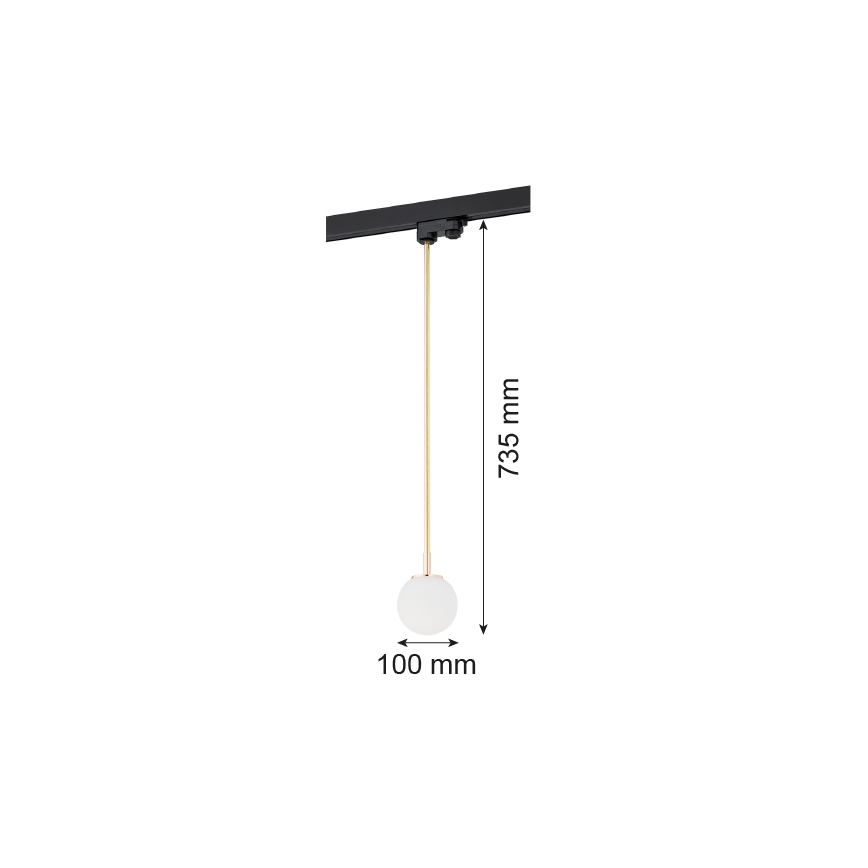 Argon 4308 - Lestenec na drogu za tračni sistem BANG 1xG9/6W/230V medenina