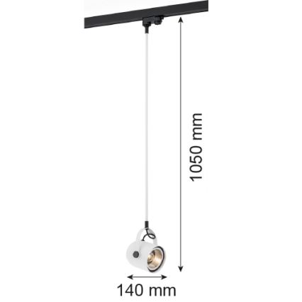 Argon 4312 - Lestenec za tračni sistem NET 1xE27/15W/230V bel