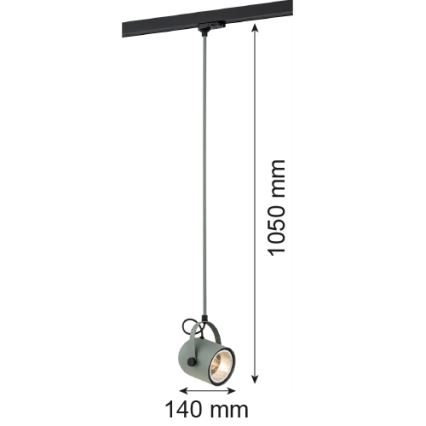 Argon 4313 - Lestenec za tračni sistem NET 1xE27/15W/230V zelena