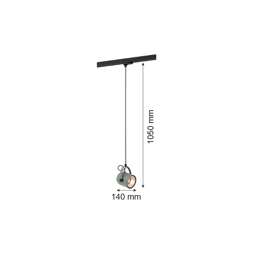 Argon 4313 - Lestenec za tračni sistem NET 1xE27/15W/230V zelena