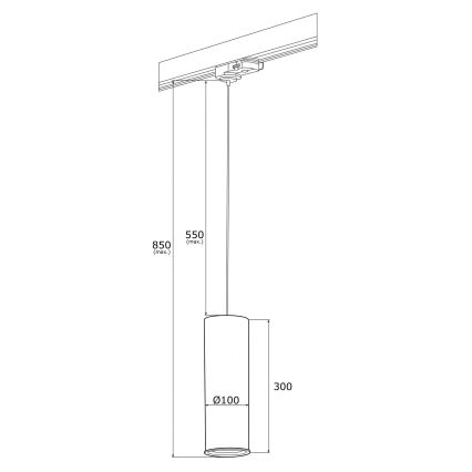 Argon 4318 - Lestenec na vrvici do lištového systému DELF 1xE27/15W/230V medenina