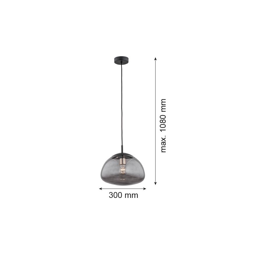 Argon 4334 - Lestenec na vrvici TRINI 1xE27/15W/230V črna