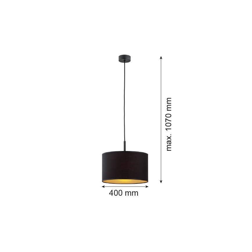 Argon 4341 - Lestenec na vrvici KARIN 1xE27/15W/230V črna/zlata