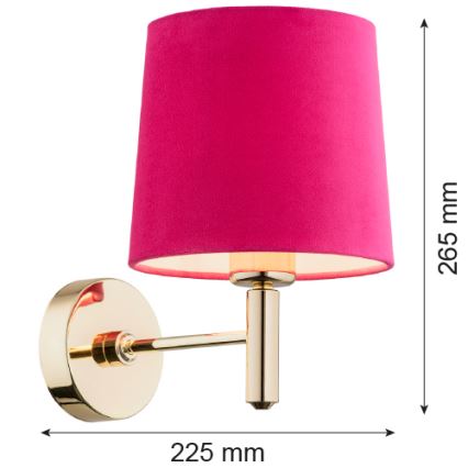 Argon 4349 - Stenska svetilka PONTE 1xE27/15W/230V roza/medenina
