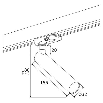 Argon 4353 - LED Reflektor za tračni sistem ELBRUS LED/4,5W/230V bela