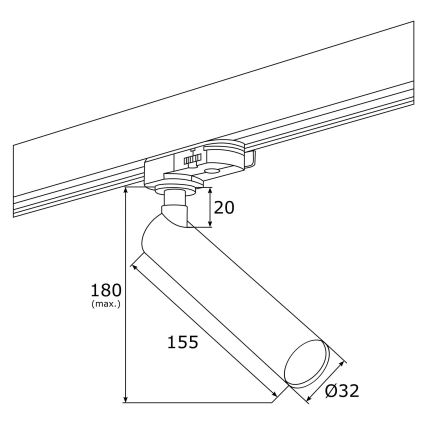 Argon 4355 - LED Reflektor za tračni sistem ELBRUS LED/4,5W/230V črna