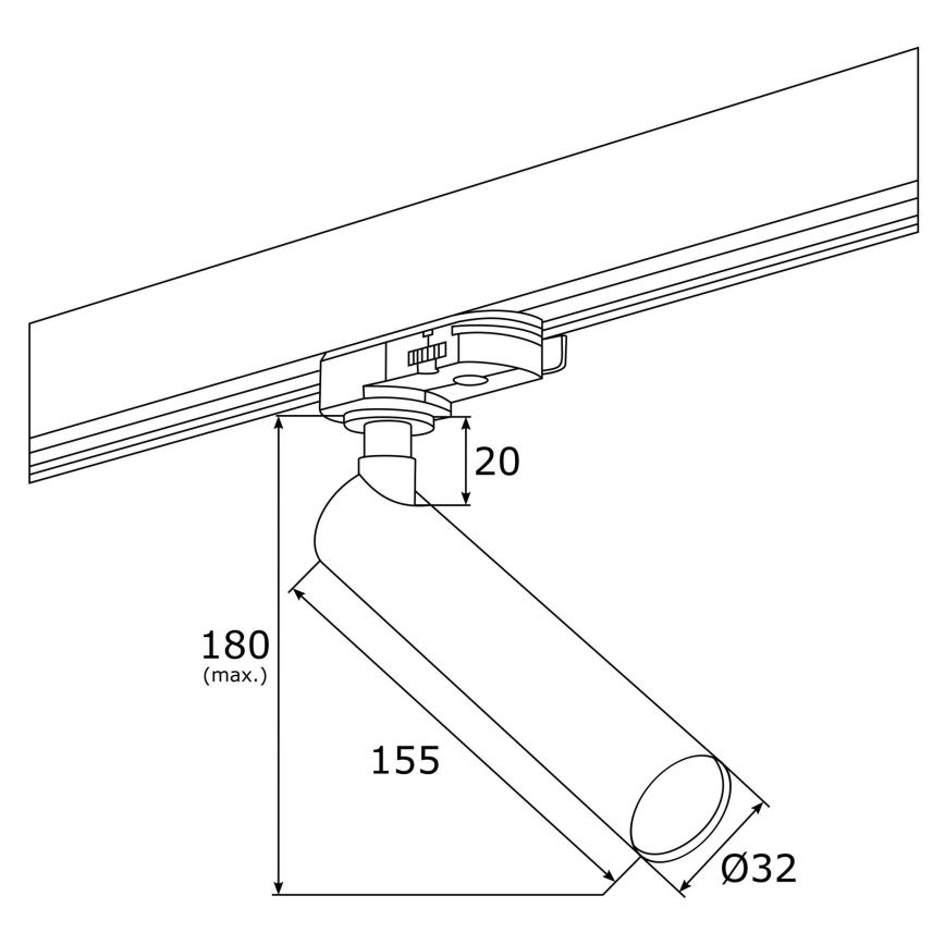 Argon 4355 - LED Reflektor za tračni sistem ELBRUS LED/4,5W/230V črna