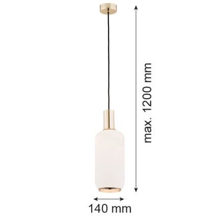 Argon 4356 - Lestenec na vrvici SAGUNTO 1xE27/15W/230V pr. 14 cm medenina