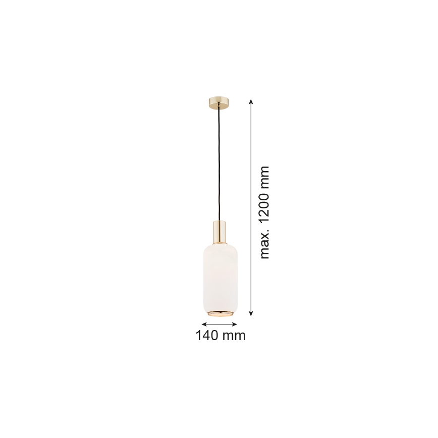 Argon 4356 - Lestenec na vrvici SAGUNTO 1xE27/15W/230V pr. 14 cm medenina