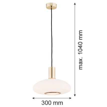 Argon 4358 - Lestenec na vrvici SAGUNTO 1xE27/15W/230V premer 30 cm medenina