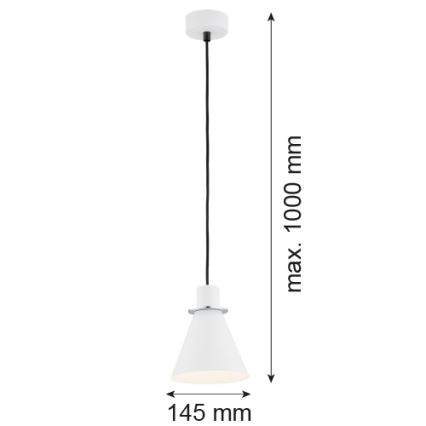 Argon 4681 - Lestenec na vrvici BEVERLY 1xE27/15W/230V bel/krom