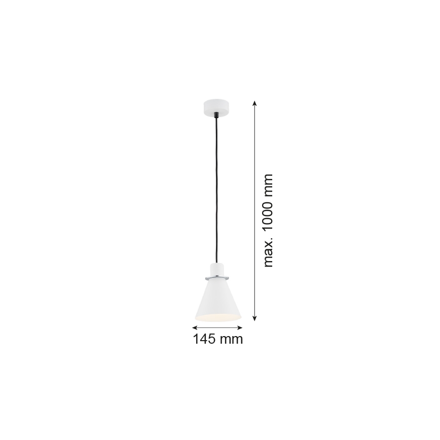 Argon 4681 - Lestenec na vrvici BEVERLY 1xE27/15W/230V bel/krom