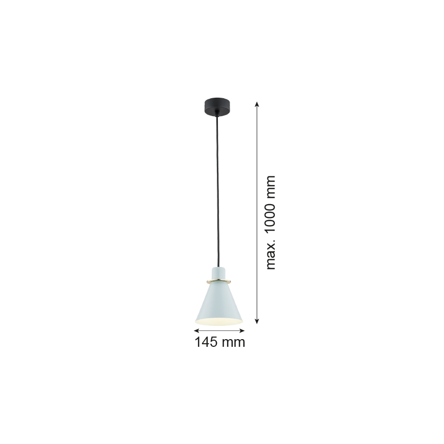 Argon 4682 - Lestenec na vrvici BEVERLY 1xE27/15W/230V modra/gold