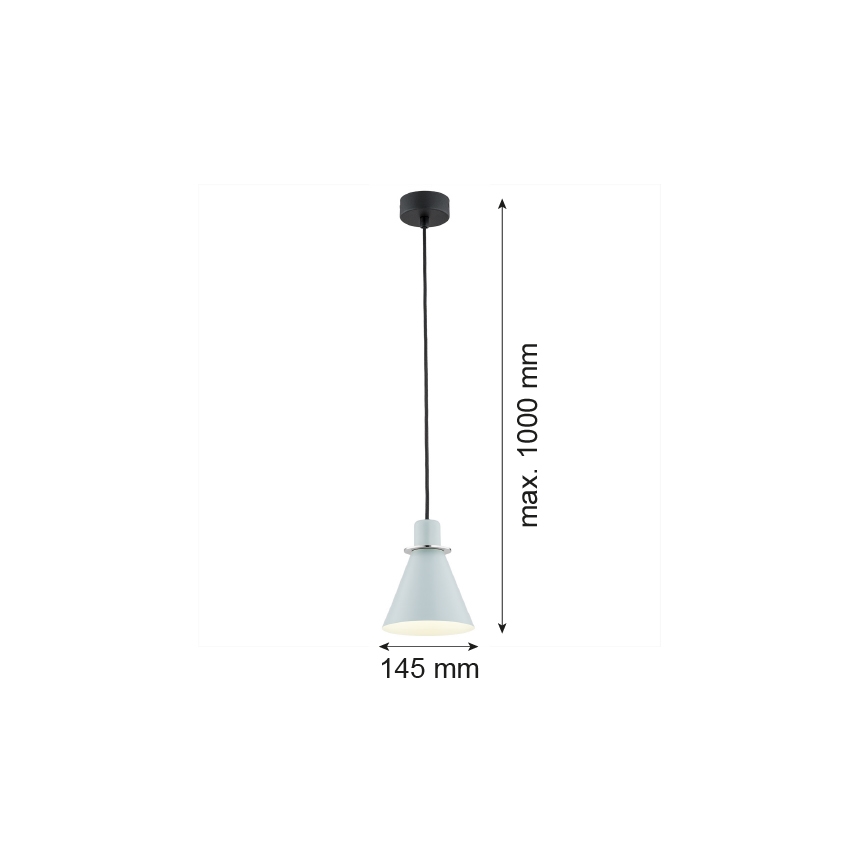 Argon 4683 - Lestenec na vrvici BEVERLY 1xE27/15W/230V modra/sijajni krom