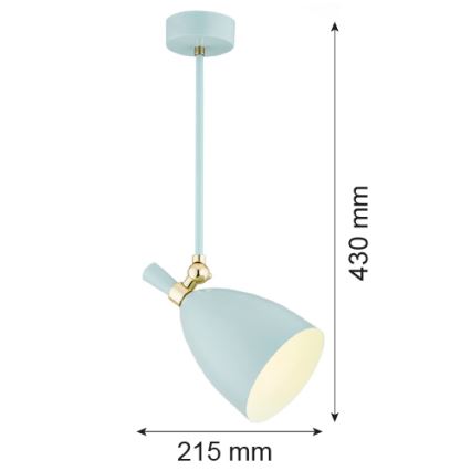 Argon 4685 - Lestenec na drogu CHARLOTTE 1xE27/15W/230V moder/zlat