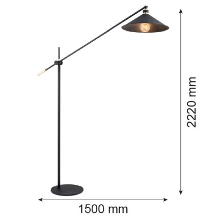 Argon 4732 - Stoječa svetilka NASHVILLE 1xE27/15W/230V črna